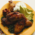 Fajita Chicken Wings w/ Avocado Dipping Sauce
